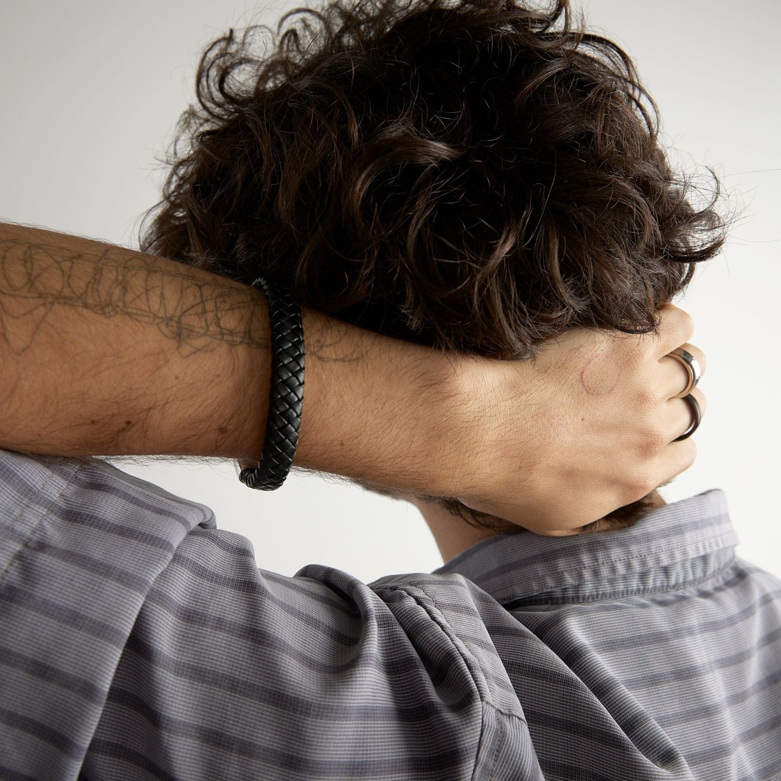 Goia PULSERA Pulsera unisex Tejido Acero Titanio - Negra