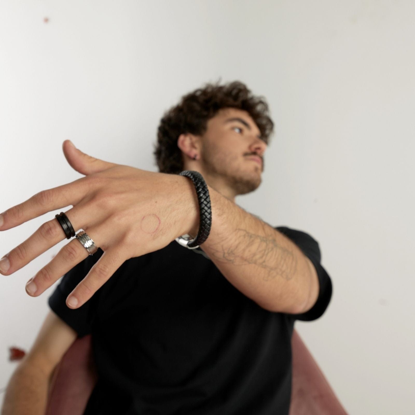 Goia PULSERA Pulsera unisex Tejido Acero Titanio - Negra