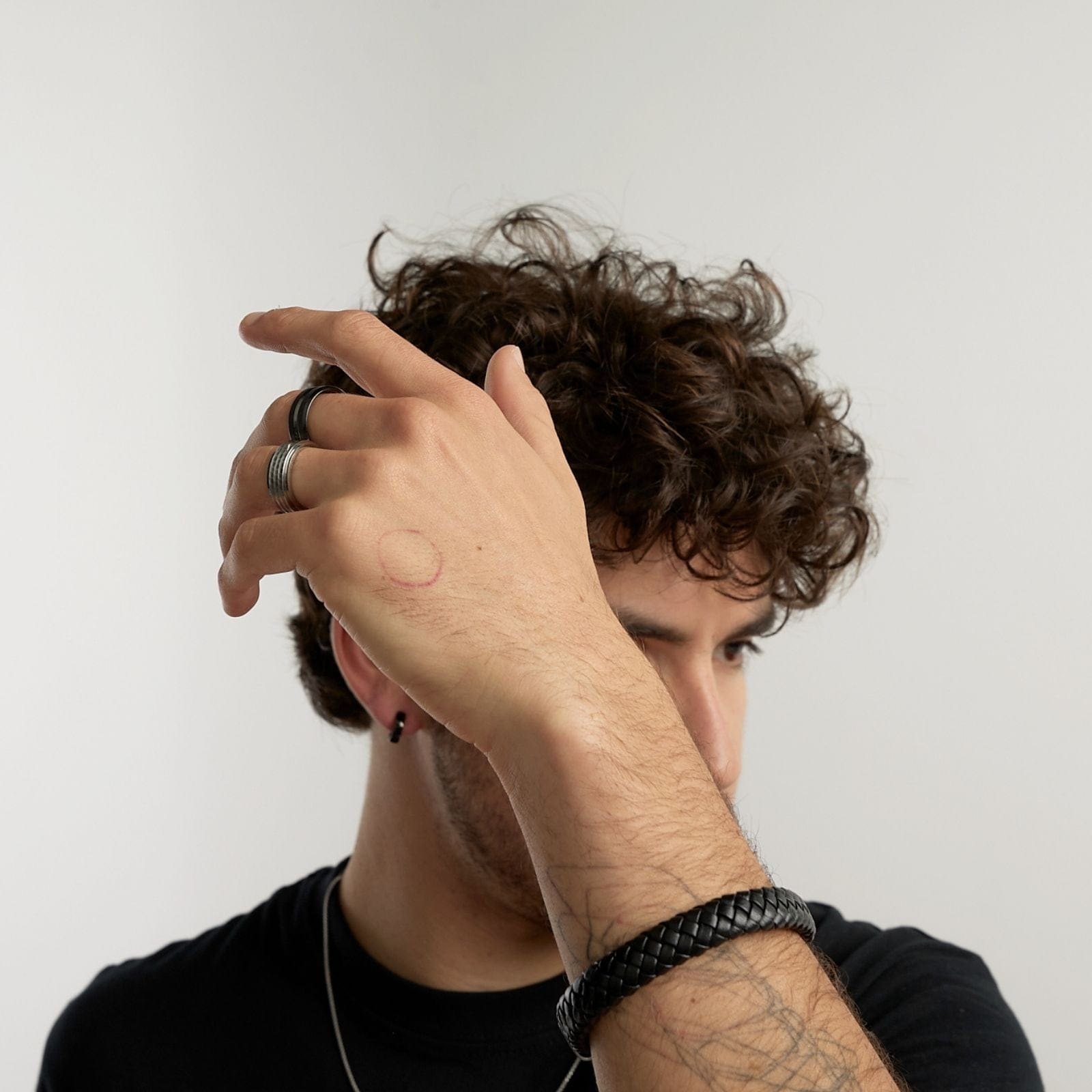 Goia PULSERA Pulsera unisex Tejido Acero Titanio - Negra