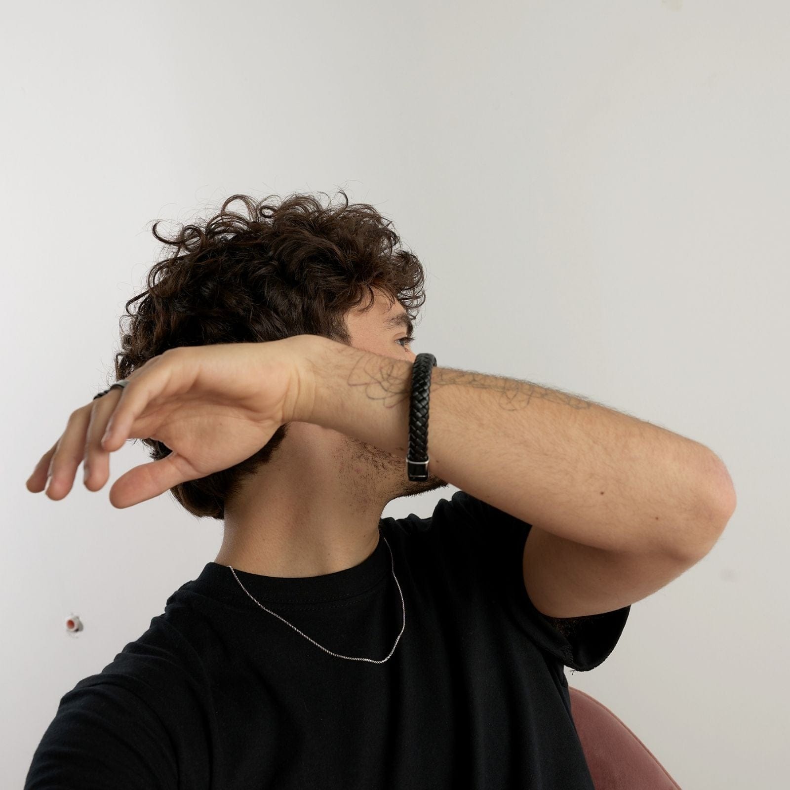 Goia PULSERA Pulsera unisex Tejido Acero Titanio - Negra