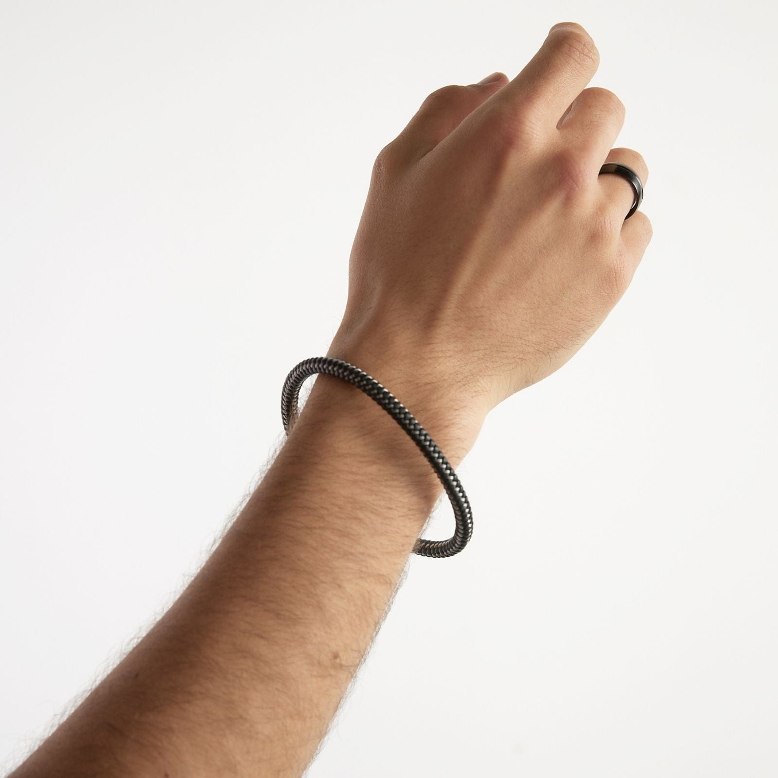 Goia PULSERA Pulsera unisex Trenza Redonda - Cuero Sintético - Acero Inoxidable - Gold